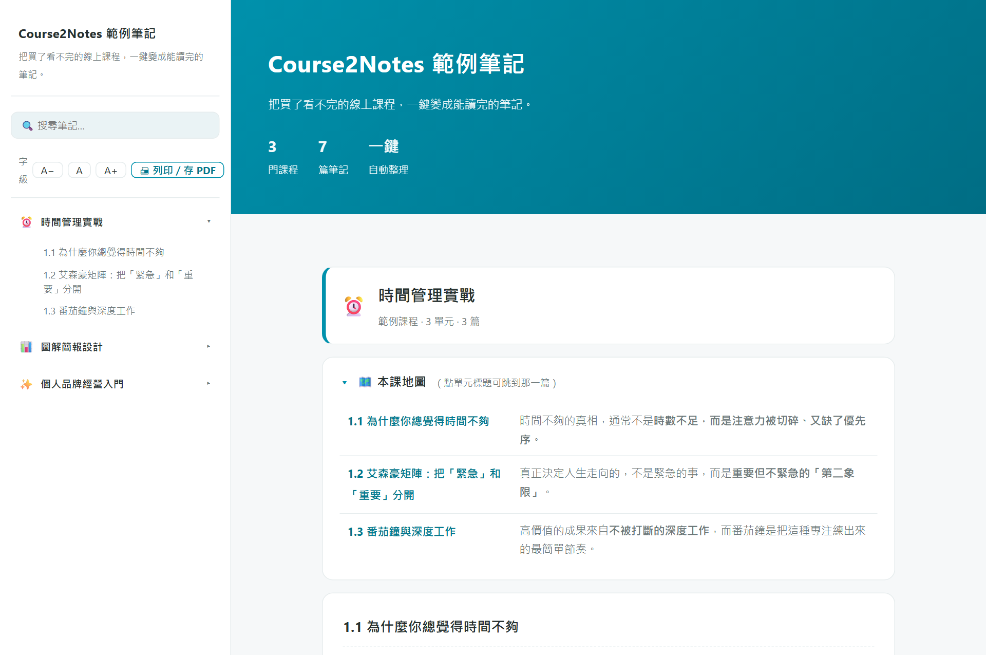 Course2Notes sample notes